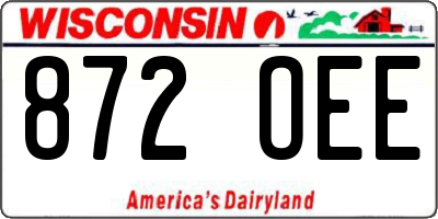 WI license plate 872OEE