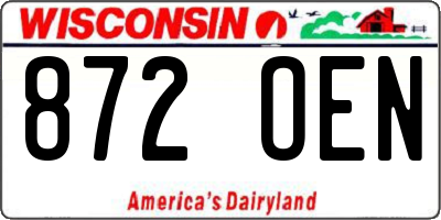 WI license plate 872OEN