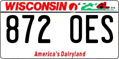 WI license plate 872OES