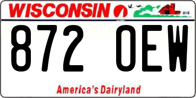 WI license plate 872OEW