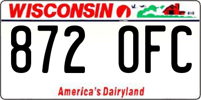 WI license plate 872OFC