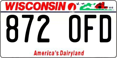 WI license plate 872OFD