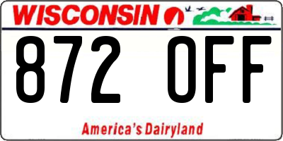 WI license plate 872OFF