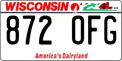WI license plate 872OFG
