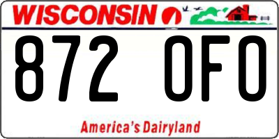 WI license plate 872OFO