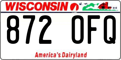 WI license plate 872OFQ