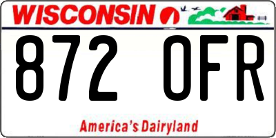 WI license plate 872OFR