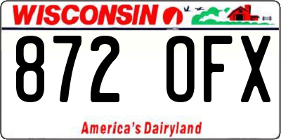 WI license plate 872OFX
