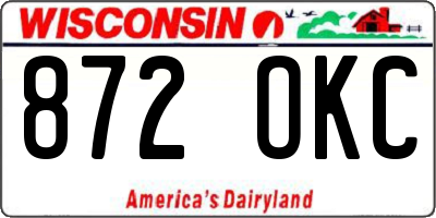 WI license plate 872OKC