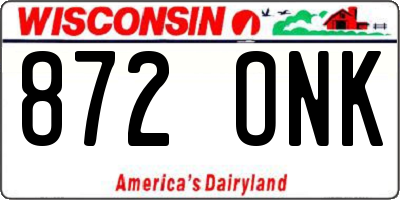WI license plate 872ONK