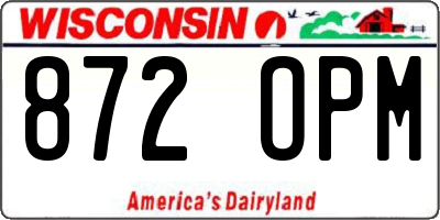 WI license plate 872OPM