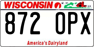WI license plate 872OPX