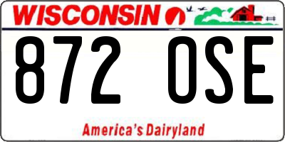 WI license plate 872OSE