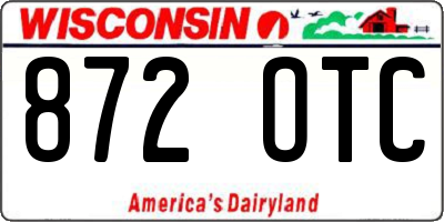 WI license plate 872OTC