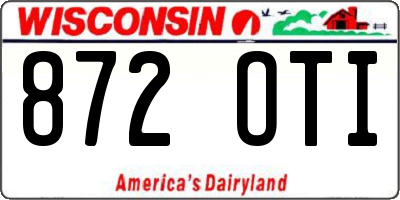 WI license plate 872OTI