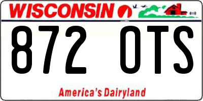 WI license plate 872OTS