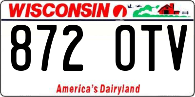 WI license plate 872OTV