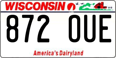 WI license plate 872OUE