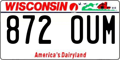 WI license plate 872OUM