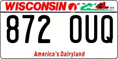 WI license plate 872OUQ