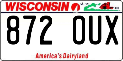 WI license plate 872OUX