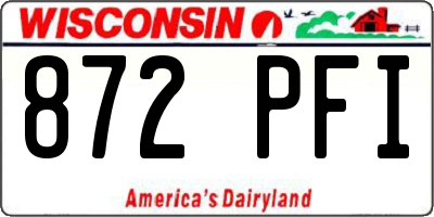 WI license plate 872PFI