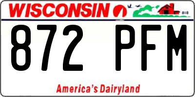 WI license plate 872PFM