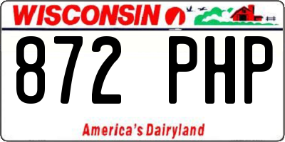 WI license plate 872PHP