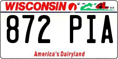 WI license plate 872PIA