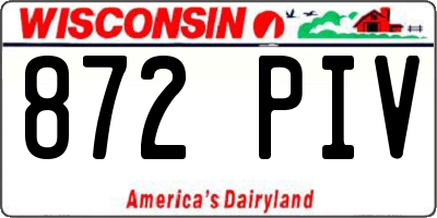 WI license plate 872PIV
