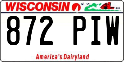 WI license plate 872PIW