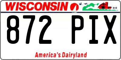 WI license plate 872PIX