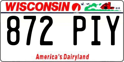 WI license plate 872PIY