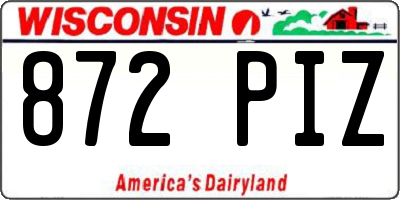 WI license plate 872PIZ