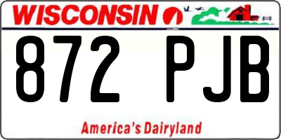 WI license plate 872PJB