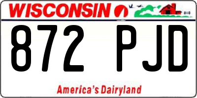 WI license plate 872PJD