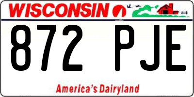 WI license plate 872PJE