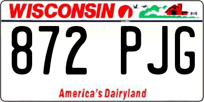 WI license plate 872PJG