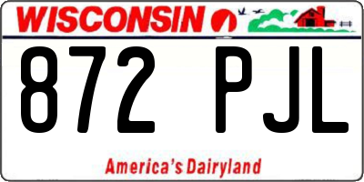 WI license plate 872PJL