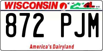 WI license plate 872PJM