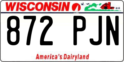 WI license plate 872PJN