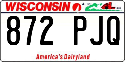 WI license plate 872PJQ
