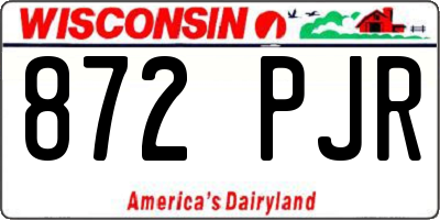 WI license plate 872PJR