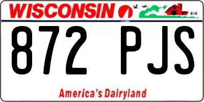 WI license plate 872PJS