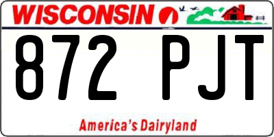 WI license plate 872PJT