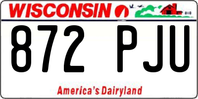 WI license plate 872PJU