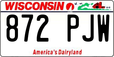 WI license plate 872PJW