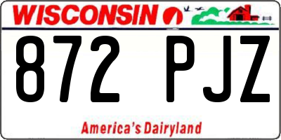 WI license plate 872PJZ