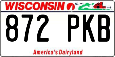 WI license plate 872PKB