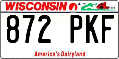 WI license plate 872PKF